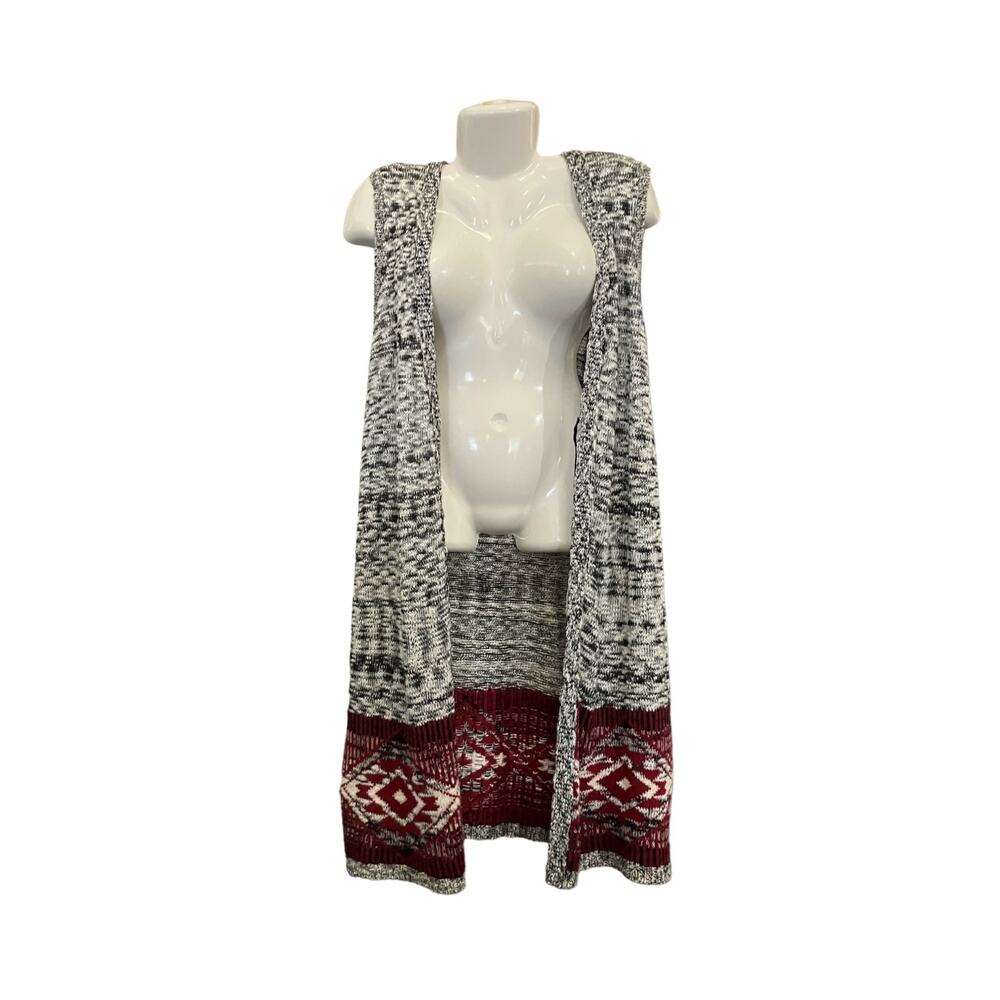 Almost Famous Women's Multicolor Slub Marled Vest Tassel Tie Sweater Vest 2X - Picture 4 of 13